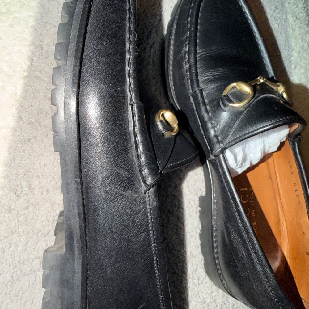 Gucci Black Leather womens Horse-bit Loafers Size 7. CLASSIC - Picture 2 of 13